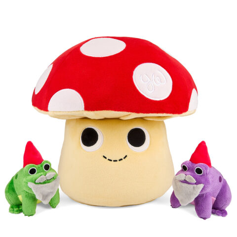 13″ Interactive Plush Mushroom with Frog Gnomes by Kidrobot