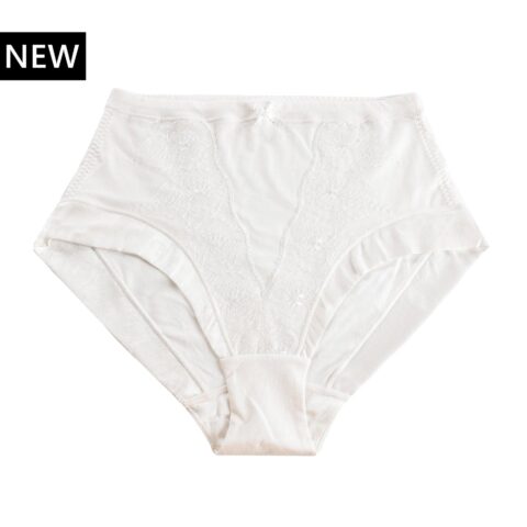 Snowdrop – Silk & Organic Cotton Full Brief in White | Size: 10