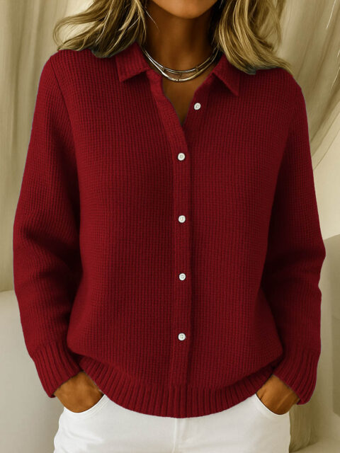 Molly – Chic Shirt Collar Cardigan with Long Sleeves
