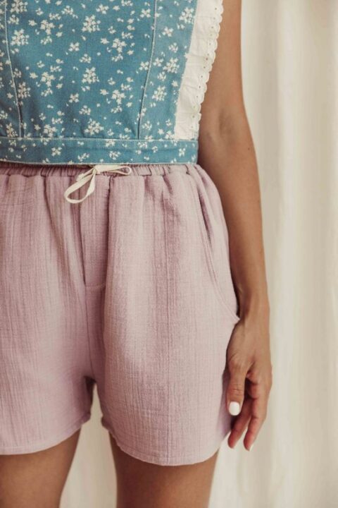 Organic cotton women shorts – Lavender
