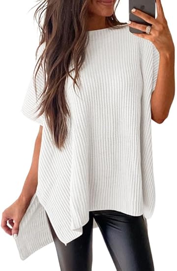 Oversized Knit Top Short Sleeve Sweater | Women’s Clothing