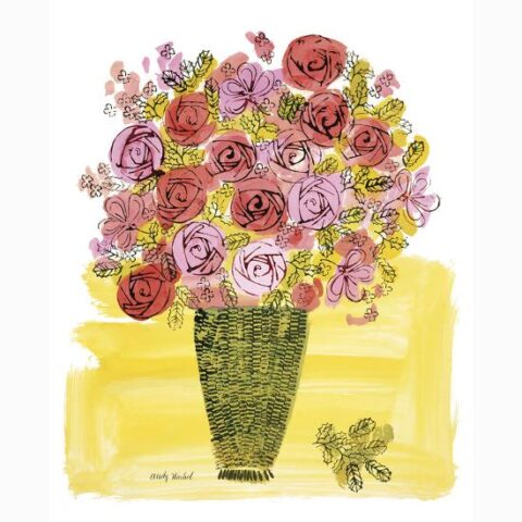 Art Print: (Stamped) Basket of Flowers, 1958 by Andy Warhol: 37x30in