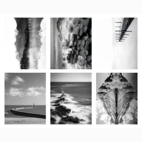 Art Print Set: Black and White Coastal 6 Individual 8×10: 10x8in