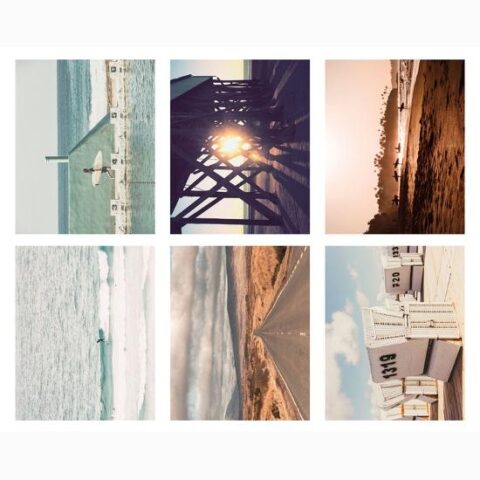 Art Print Set: Classic Beach 6 Individual 8×10: 10x8in