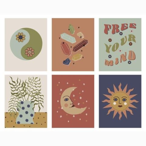 Art Print Set: Free Your Mind 6 Individual 8×10: 10x8in