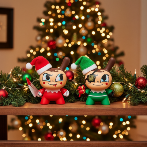 Holiday Dunny: Go Elf Yourself 3″ Holiday Dunny Nice & Evil Edition Set