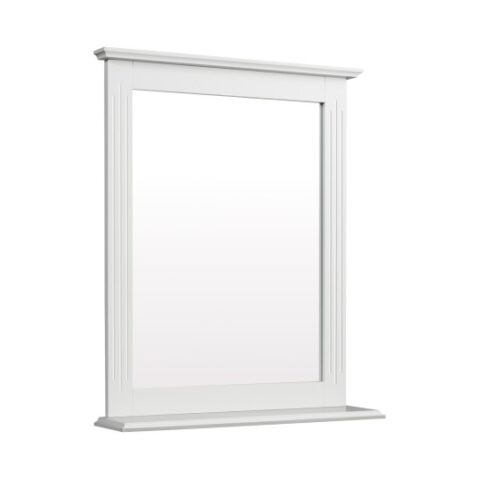 Wall-Mounted Multipurpose Vanity Mirror with Shelf-White