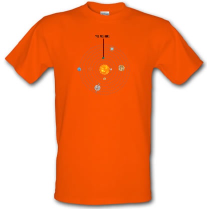 You are Here (Solar System) male t-shirt.