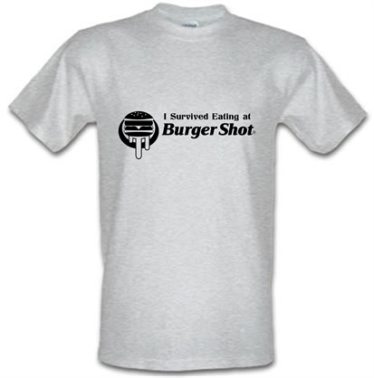 I survived eating at Burger Shot – GTA V male t-shirt.
