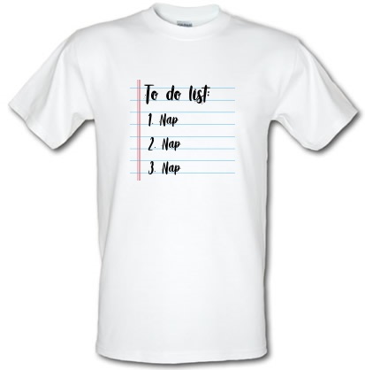 Napping To Do List male t-shirt.