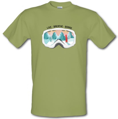 Live. Breathe. Board. male t-shirt.