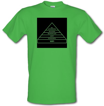 WiFi Hierachy Of Needs male t-shirt.