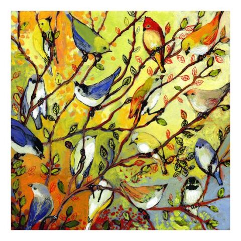 Art Print: 16 Birds by Jennifer Lommers: 22x22in