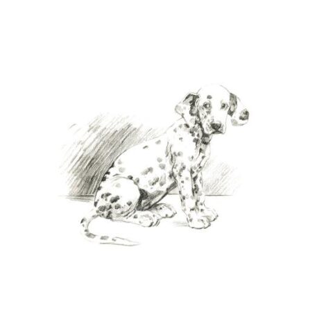 Art Print: A Puppy With a Past by K. F. Barker: 10x10in