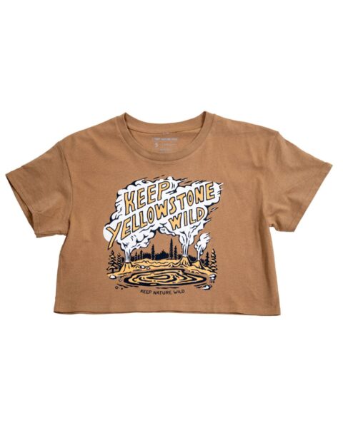 Keep Yellowstone Wild Women’s Crop Top | Camel | Size: XL