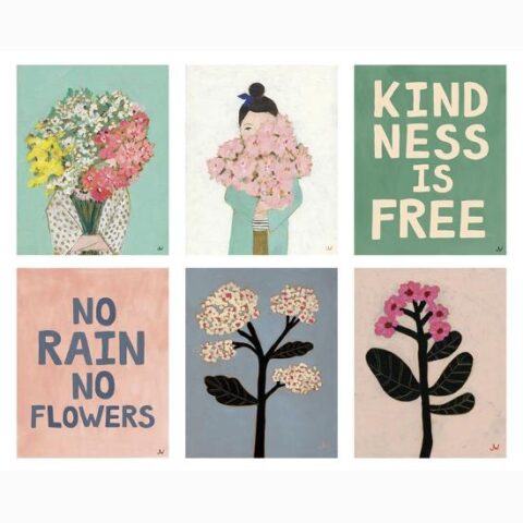 Art Print Set: Kindness Is Free 6 Individual 8×10: 10x8in
