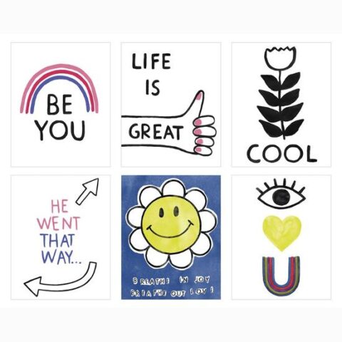 Art Print Set: Life Is Great 6 Individual 8×10: 10x8in
