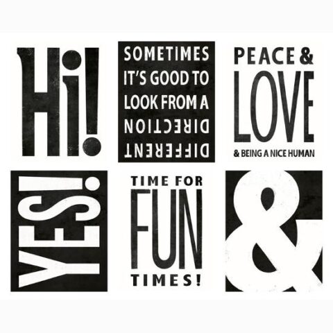 Art Print Set: Minimalist Typography 6 Individual 8×10: 10x8in