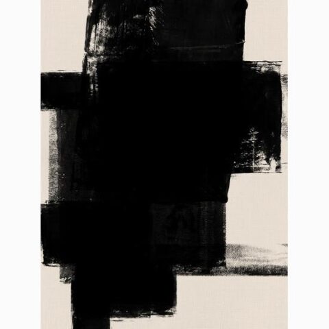 Art Print: Abstract Black and White No.1 by Robert Hilton: 12x9in