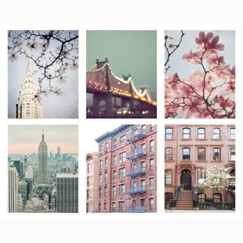 Art Print Set: Romantic NYC 6 Individual 8×10: 10x8in