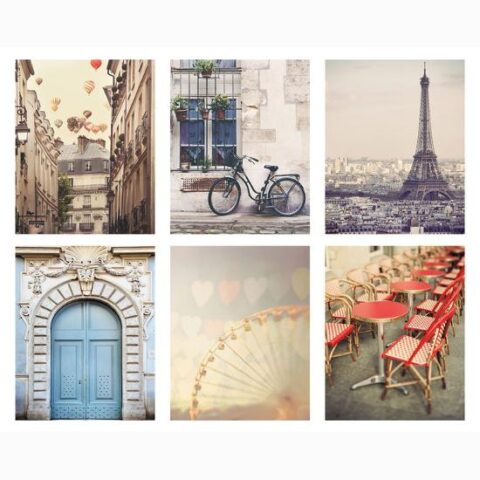 Art Print Set: Romantic Paris 6 Individual 8×10: 10x8in