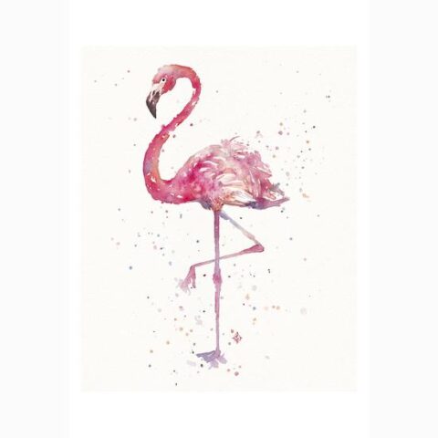Art Print: A Flamingo's Fancy by Sillier than Sally: 19x13in