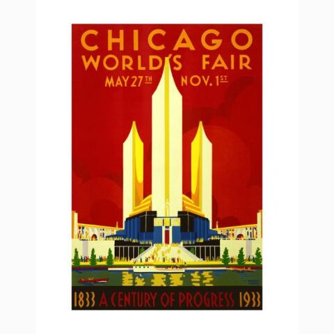 Art Print: 1933 Chicago World's Fair by Vintage Poster: 14x11in