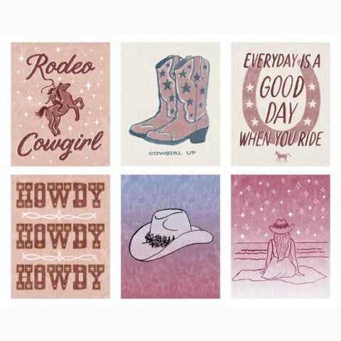 Art Print Set: Western Chic 6 Individual 8×10: 10x8in
